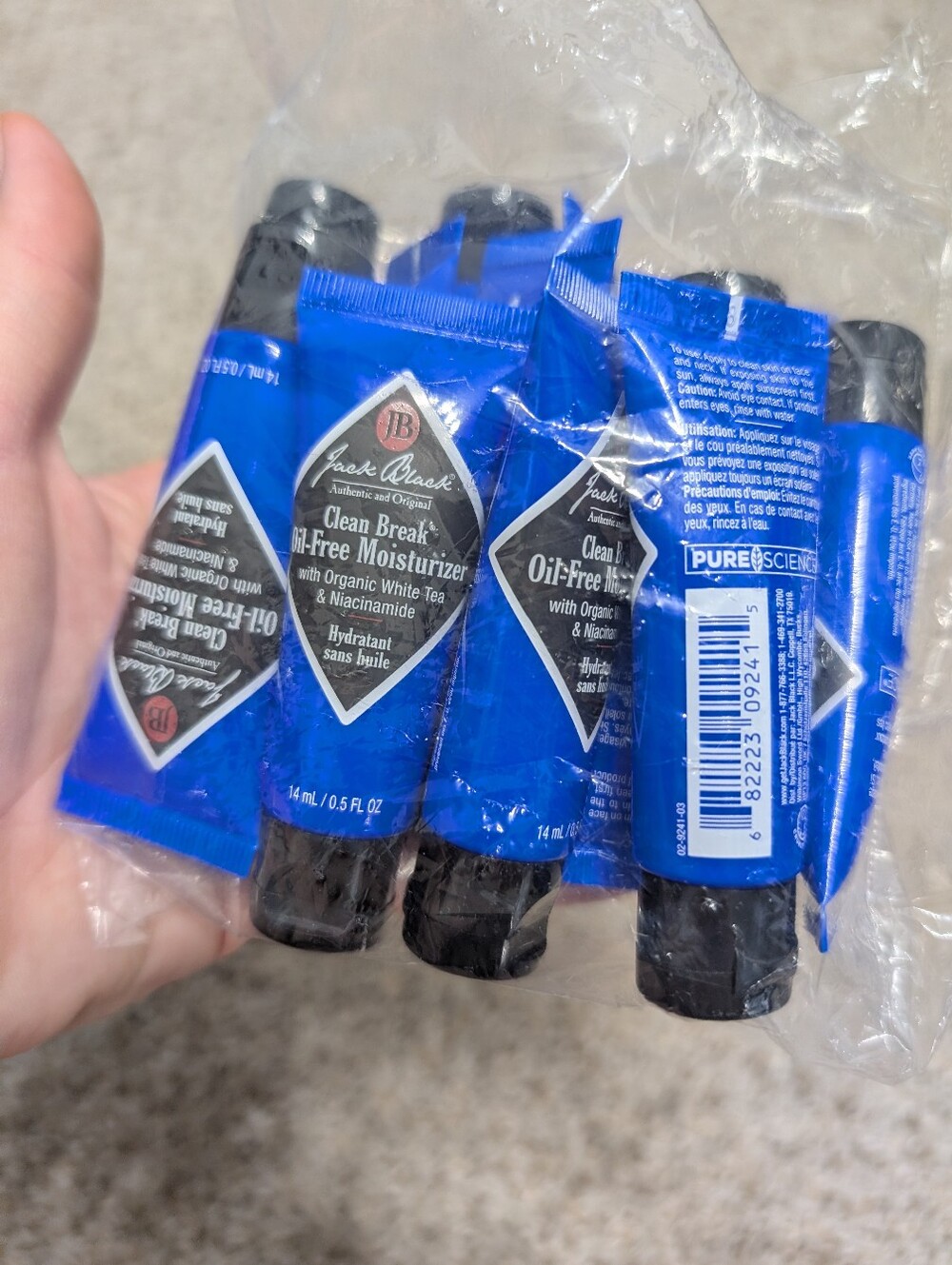 Jack Black Clean Break Oil-Free Moisturizer Travel Size x12